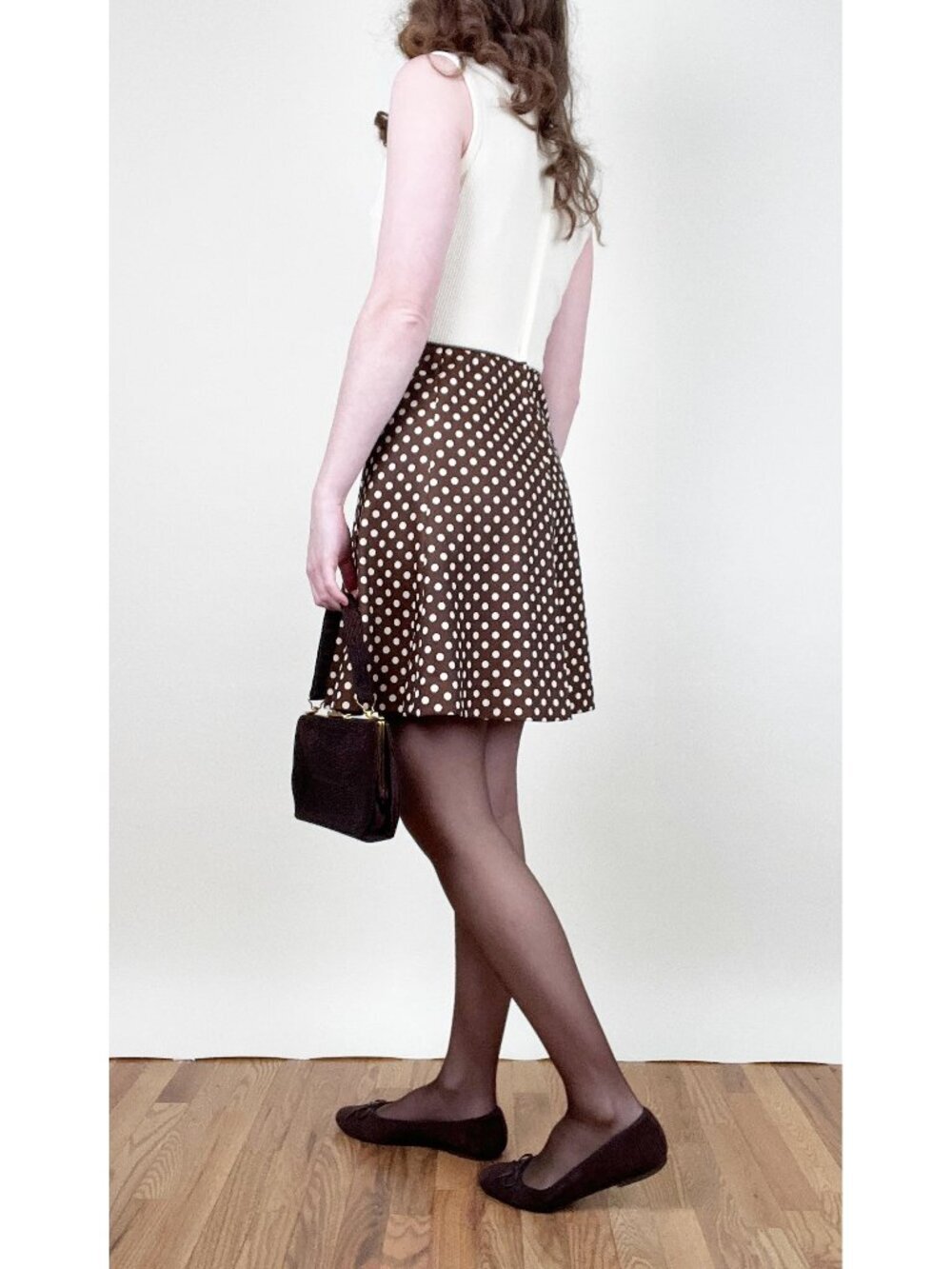 Vintage 1960s Mod Mini Dress High Waisted Prep A-Line Fit & Flare Preppy 60s 70s - Picture 3 of 9